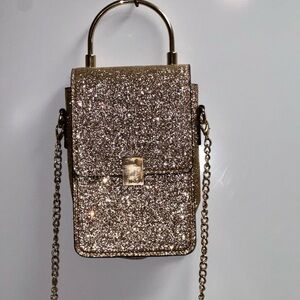 ALDO rose gold sparkly crossbody bag